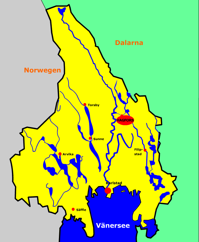 Karte von Vaermland